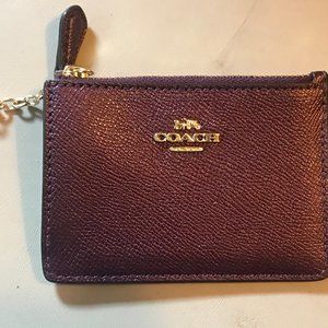 Coach Wine Cardholder/Coin Keychain